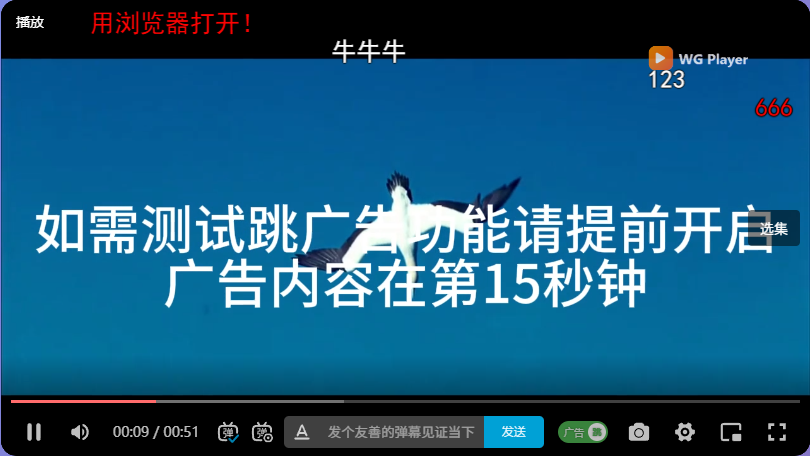 WGPlayer 无歌播放器 /独家自研跳插播广告功能/苹果CMS站长必备！-无歌